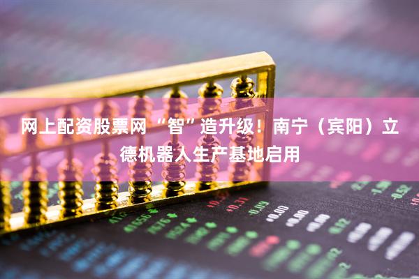 网上配资股票网 “智”造升级！南宁（宾阳）立德机器人生产基地启用